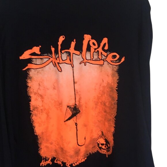 Salt Life Shirt Mens 2XL  Long Sleeve Pocket Live Salty Hook Line Sinker - Picture 8 of 12